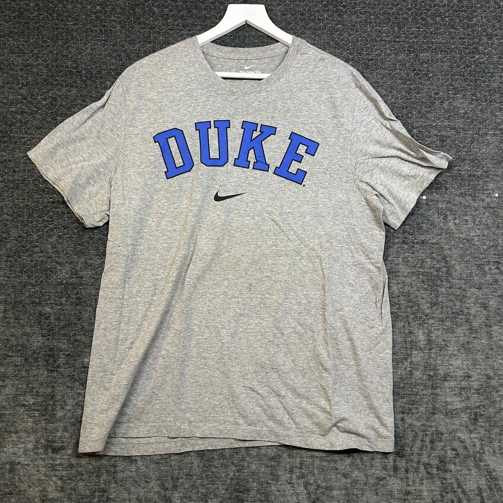 Nike Duke T-Shirt Men's Heather Gray Short Sleeve College Basketball Tee - XL
